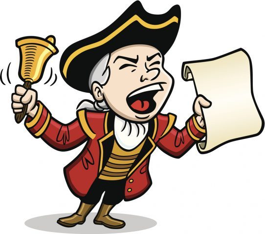 Town Crier Yelling Message