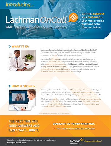 FDA Data Integrity Consulting - Lachman Consultants