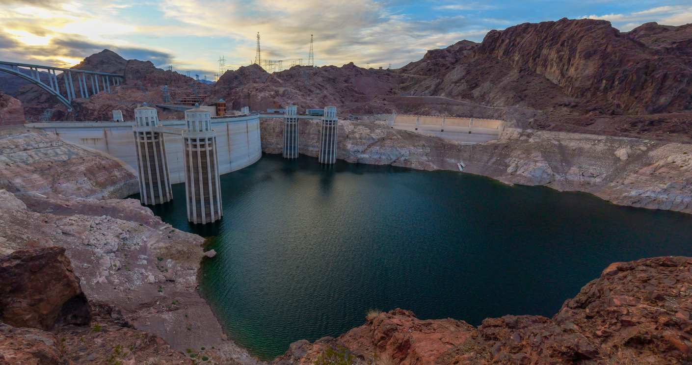Hoover Dam with record low water level